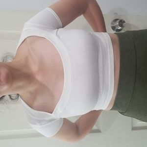 Used Intimately from Free People white seamles crop top, cap sleeves, si…